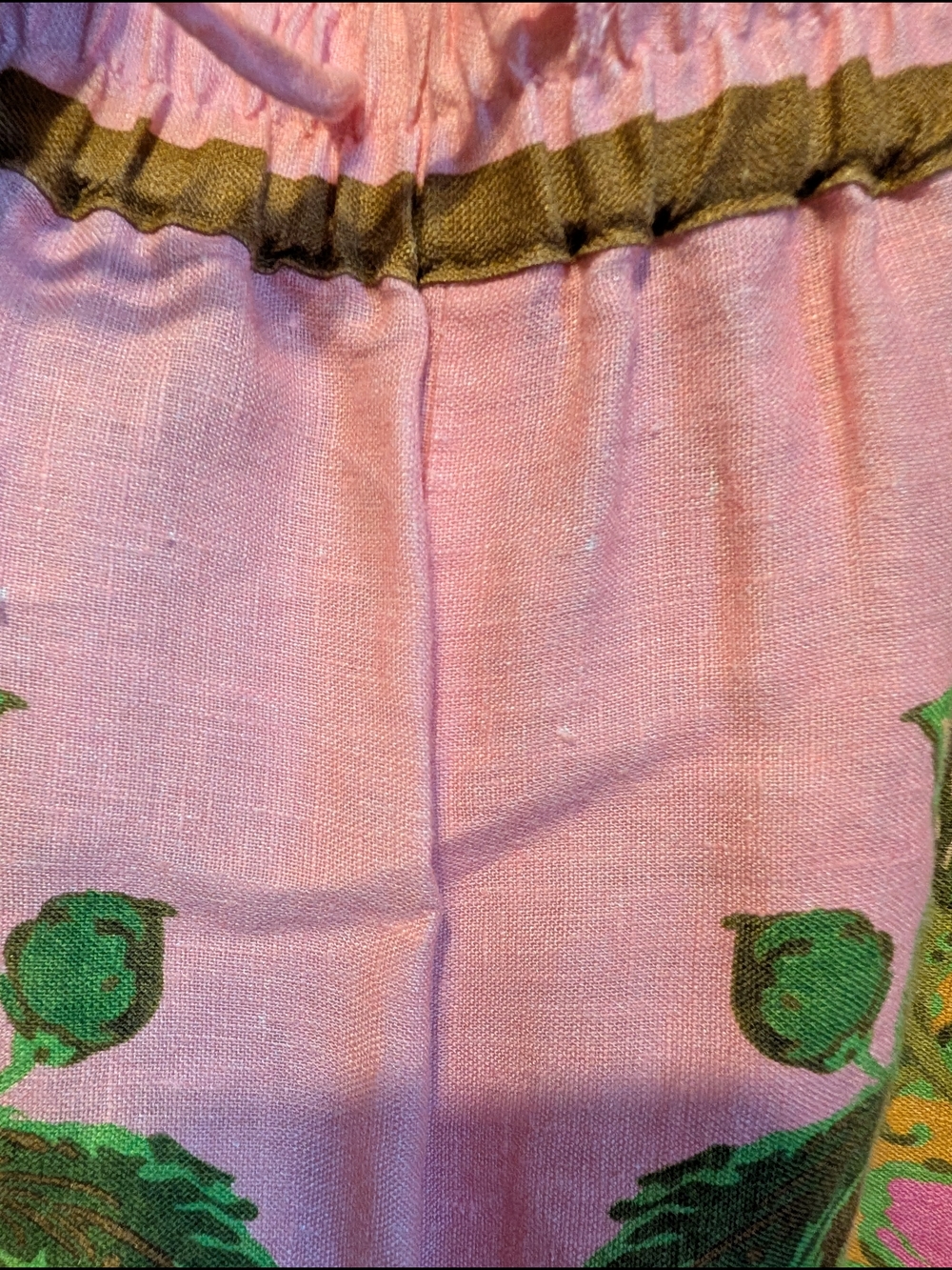 ALEMAIS Winnie Pink & Yellow & Brown Floral Linen Shirt and Short Set - Picture 3 of 7